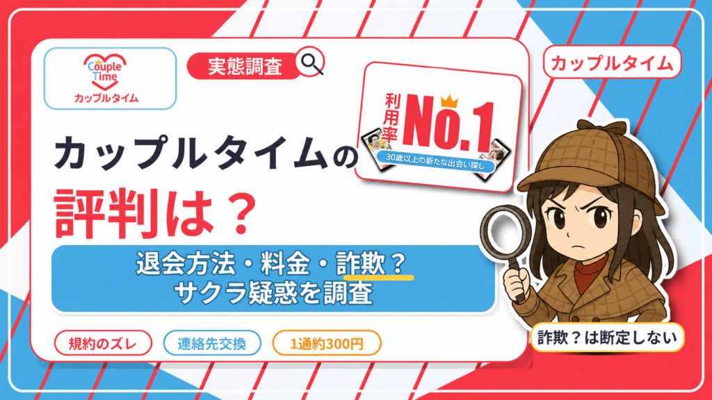 カップルタイムの評判は？退会方法・料金・詐欺？サクラ疑惑を調査