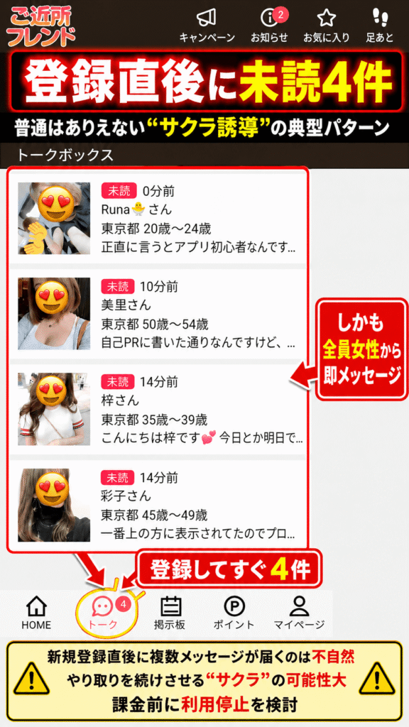 ご近所フレンドサクラの手口