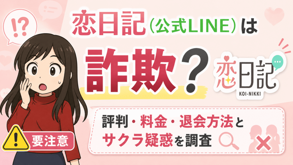 恋日記(公式LINE)は詐欺？評判・料金・退会方法とサクラ疑惑を調査