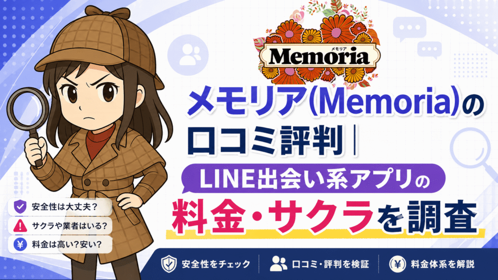 メモリア(Memoria)の口コミ評判｜LINE出会い系アプリの料金・サクラを調査