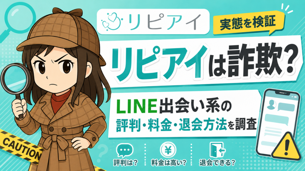 リピアイは詐欺？LINE出会い系の評判・料金・退会方法を調査
