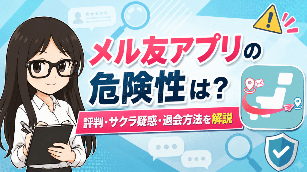 メル友アプリの危険性は？評判・サクラ疑惑・退会方法を解説
