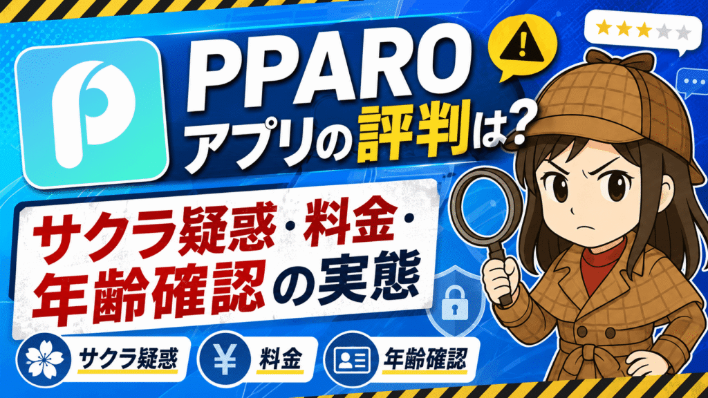 PPAROアプリの評判は？サクラ疑惑・料金・年齢確認の実態