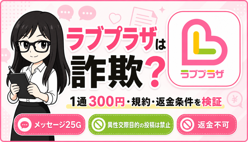 ラブプラザの料金・規約・口コミを検証するアイキャッチ